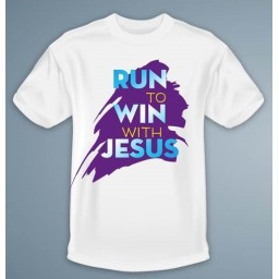 T-shirt taille S, "Run to win with Jesus",