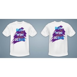 T-shirt taille S, "Run to win with Jesus",