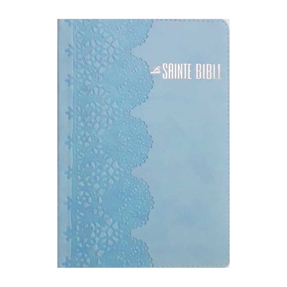 Bible Souple Bleue motif dentelle bleu Bible Souple Bleue motif dentelle bleu