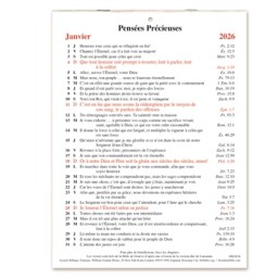 Calendrier Pensées Précieuses 2026