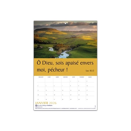 Calendrier Paroles de Vie 2026