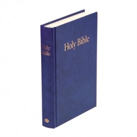 Bible en Anglais, moyen modèle rigide bleue, version King James