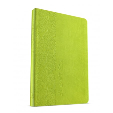 Bible Souple vert motif feuilles