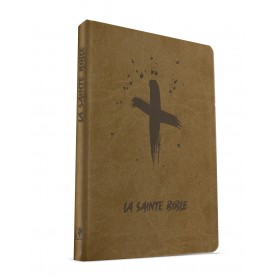 Bible Souple Beige motif croix