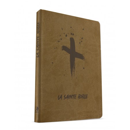 Bible Souple Beige motif croix